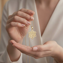 14k Gold Star of David Shema Israel Pendant