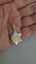 14K Gold Star of David Pendant with Shema Israel