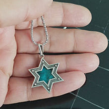 925 Sterling Silver Eilat Stone Star of David Pendant