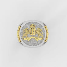 Gold Ten comandments mens lion ring