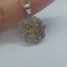 14k Gold Jerusalem Hamsa Pendant