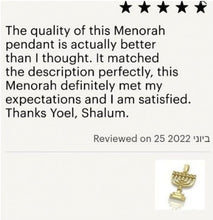 14K Gold Menorah Necklace Jewish Pendant