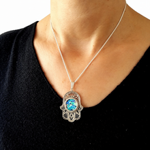 roman glass hamsa pendant 
