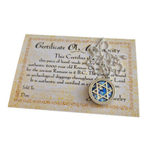 roman glass star of david pendant 