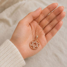 star of david necklace close up