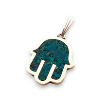 silver Eilat stone hamsa pendant