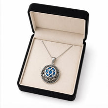 silver roman glass star of david pendant