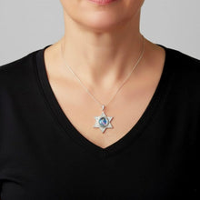 roman glass silver Star of David Shema Israel pendant