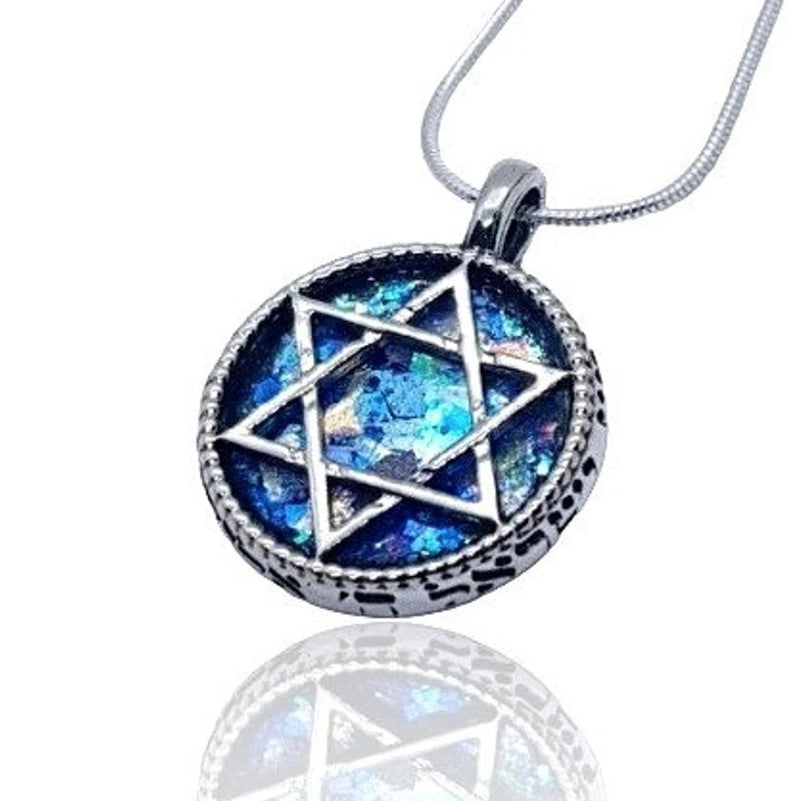 Roman glass Shema Yisrael pendant