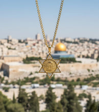 14K Gold Star of David Holy Temple Pendant