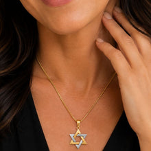 Close View of Star of David Necklace on Woman