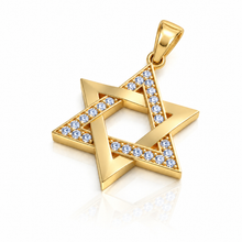 Gold Star of David pendant with diamonds 