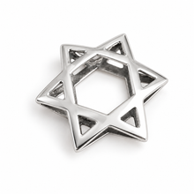 14k White Gold Double Domed Star of David Pendant