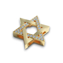 Gold Star of David pendant with diamonds 