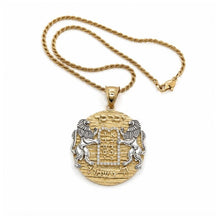 Lion of Judah Pendant 14K Gold with Diamonds – Ten Commandments & Priestly Blessing Hebrew Necklace | Yoel’s Jewelry Israel