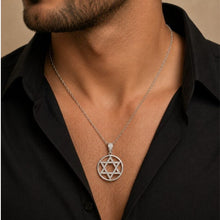 round star of david pendant gold