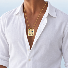 gold hoshen pendant on men 