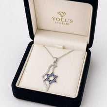 14k gold israel map star of david pendant diamond in a box
