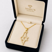 map of Israel star of david pendant