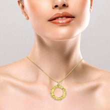 14K Gold 3D Jerusalem Pendant on neck