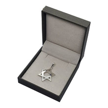 14K Gold Domed Jewish Star of David Pendant inside box