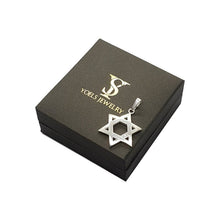 14K Gold Domed Jewish Star of David Pendant on box