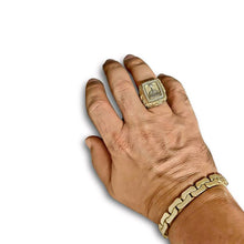 14K Gold Jerusalem Menorah Men Ring inside finger