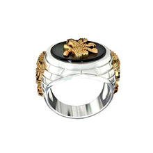 14K Gold Menorah Lion of Judah Ring Side View