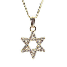 14k Gold Star of David Diamond Pendant Front