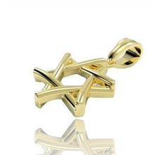 14k Yellow Gold Tangled Star of David Pendant horizontal View