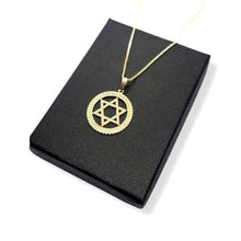  Gold Star of David Pendant on box