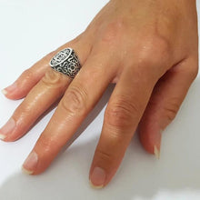 925 Silver Ornamented Star of David Jewish Ring inside finger