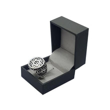 925 Silver Ornamented Star of David Jewish Ring inside box