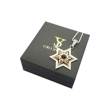 9k Gold Filigree Star of David Pendant on box