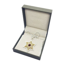 9k Gold Filigree Star of David Pendant inside box