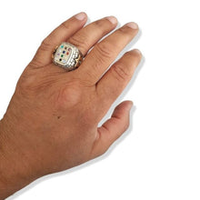 9k Gold Silver Star of David Hoshen Ring inside finger