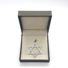 14k White Gold Dainty Star of David Pendant 2 cm