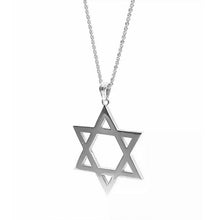 14k White Gold Dainty Star of David Pendant 2 cm