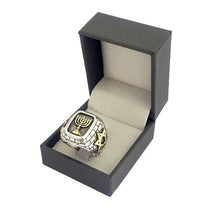 925 Silver Gold Star of David Menorah Ring, Lion Ring inside box