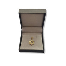 14K Yellow Gold Domed Star of David Pendant inside box