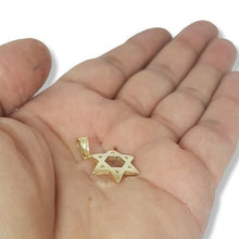 14K Yellow Gold Domed Star of David Pendant back view