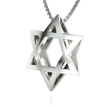 14k White Gold Double Domed Star of David Pendant Side View