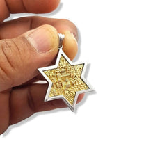 14k Gold Jerusalem Star of David Jewish Pendant On hand