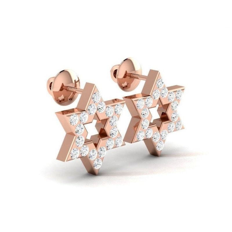 Jewish Star Of David Earrings Side View