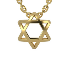 14k Yellow Gold Magen David Pendant Front View