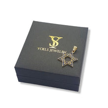 Star of David Pendant With Sapphire Stones on box