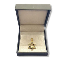 Star of David Pendant With Sapphire Stones inside box