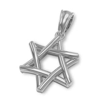 14k White Gold Tangled Star of David Pendant Close View
