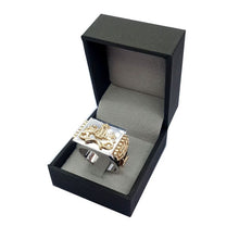 925 Silver 9k Gold Ten Commandments Lion of Judah Ring inside box