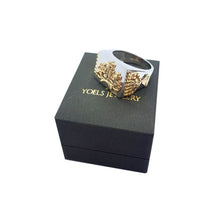 14k Gold Ten Commandments Lion of Judah Ring on box